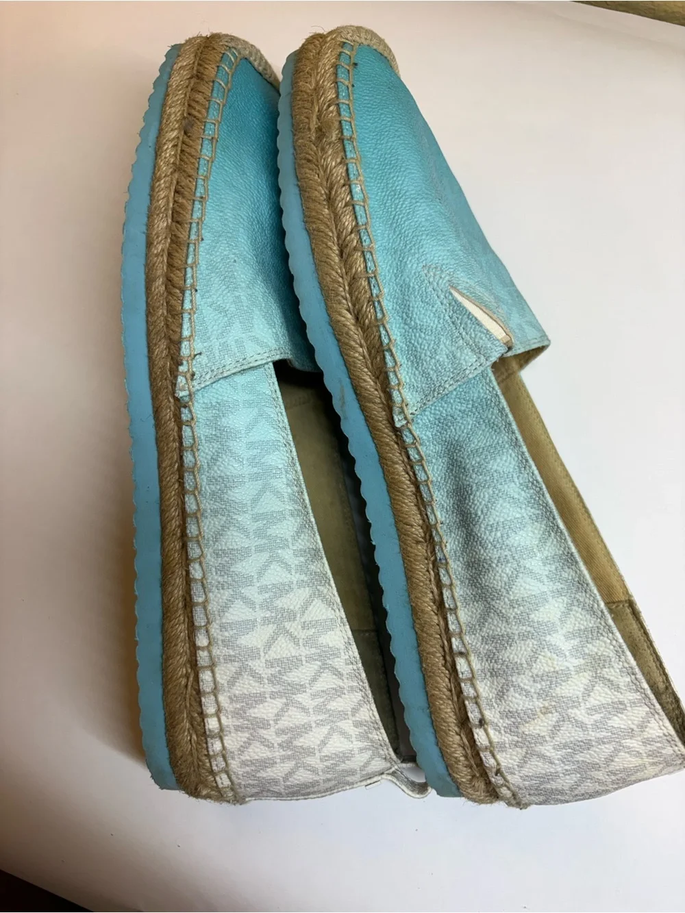 Michael Kors Turquoise Espadrille Slip-On Flats Size 10